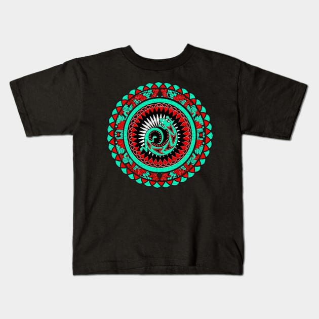 Lizard Mandala Kids T-Shirt by Izmet